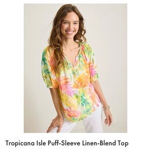 Tommy Bahama Tropicana isle floralColorful Puff-Sleeve Top medium